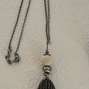 Two-Tone silver and cream necklace